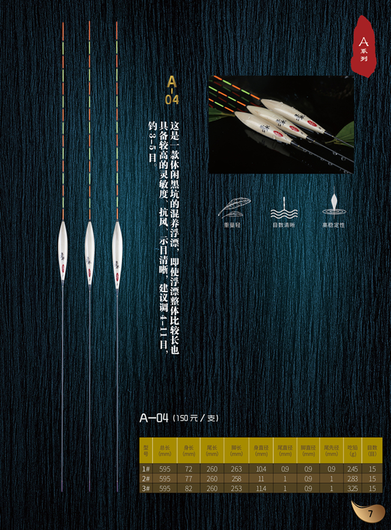 梦者钓具寻水浮漂A04黑坑混养漂抗风醒目高灵敏鱼标鲤鱼漂手工漂