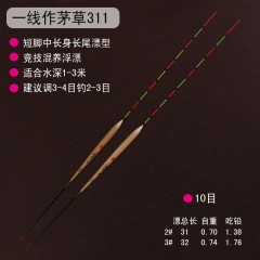 家人一线作碳化茅草浮漂流线型鱼漂底钓鲫鱼鲤鱼醒目浮漂