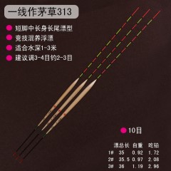 家人一线作碳化茅草浮漂流线型鱼漂底钓鲫鱼鲤鱼醒目浮漂